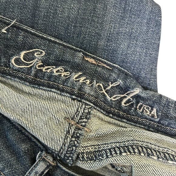 Grace in La Denim Straight Leg Blinged Jeans Size 28 - Picture 8 of 8